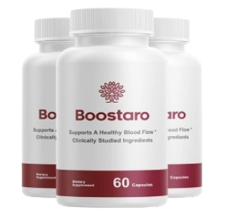 Three bottles of Boostaro supplement
